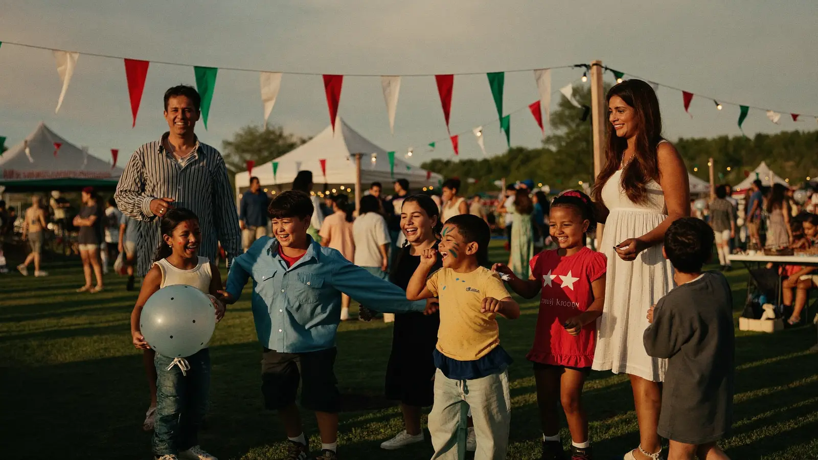 A multigenerational Lebanese-American family enjoying the festival together